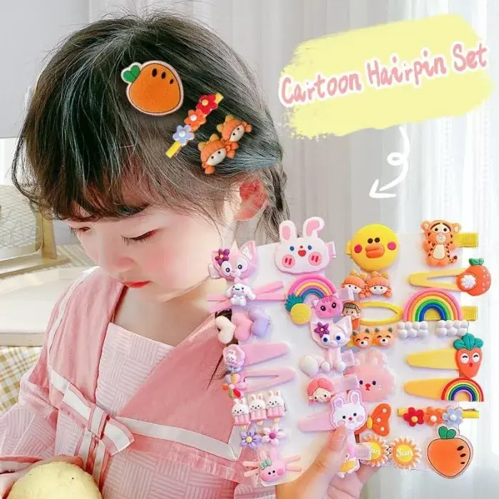 Cute Kids Hair Accessories Gift Set - ছোট সোনামণিদের জন্য রঙিন ও আকর্ষণীয় ফেন্সি হেয়ারপিন কিট