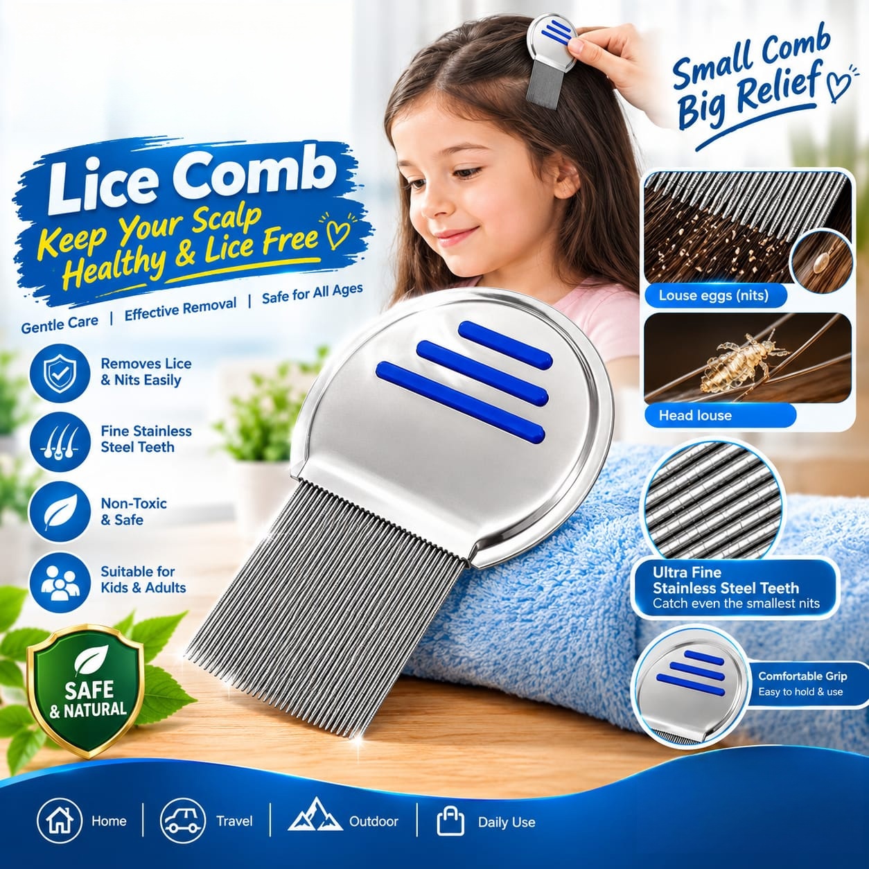 Stainless Steel Lice Comb