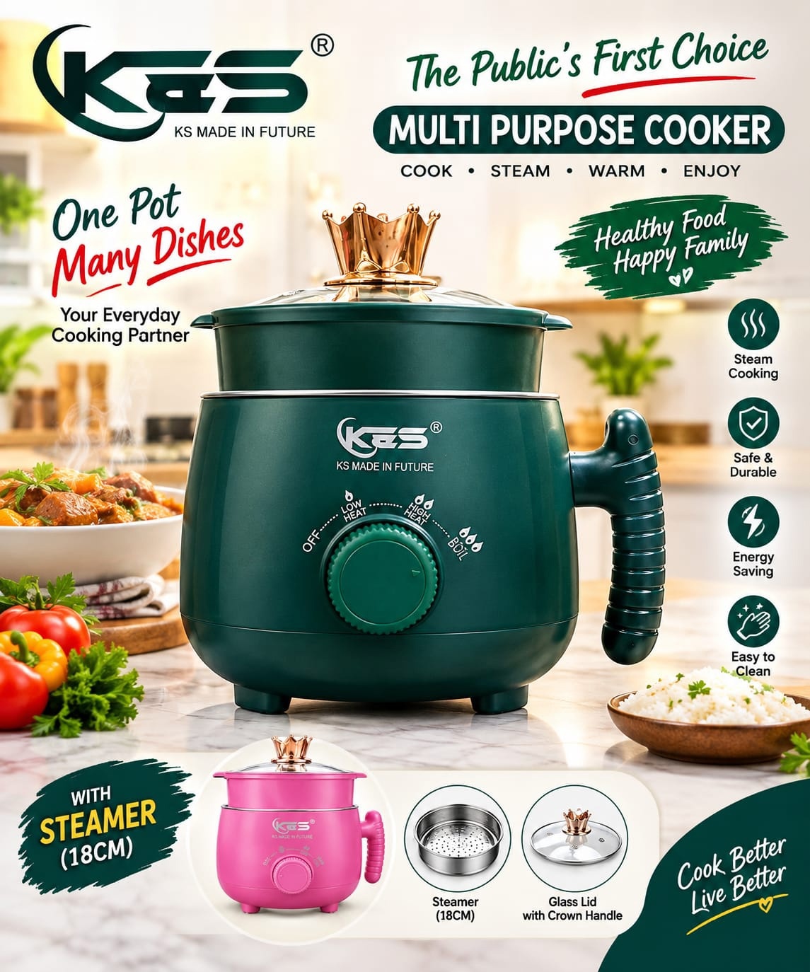 KES Multi Purpose Cooker with Steamer