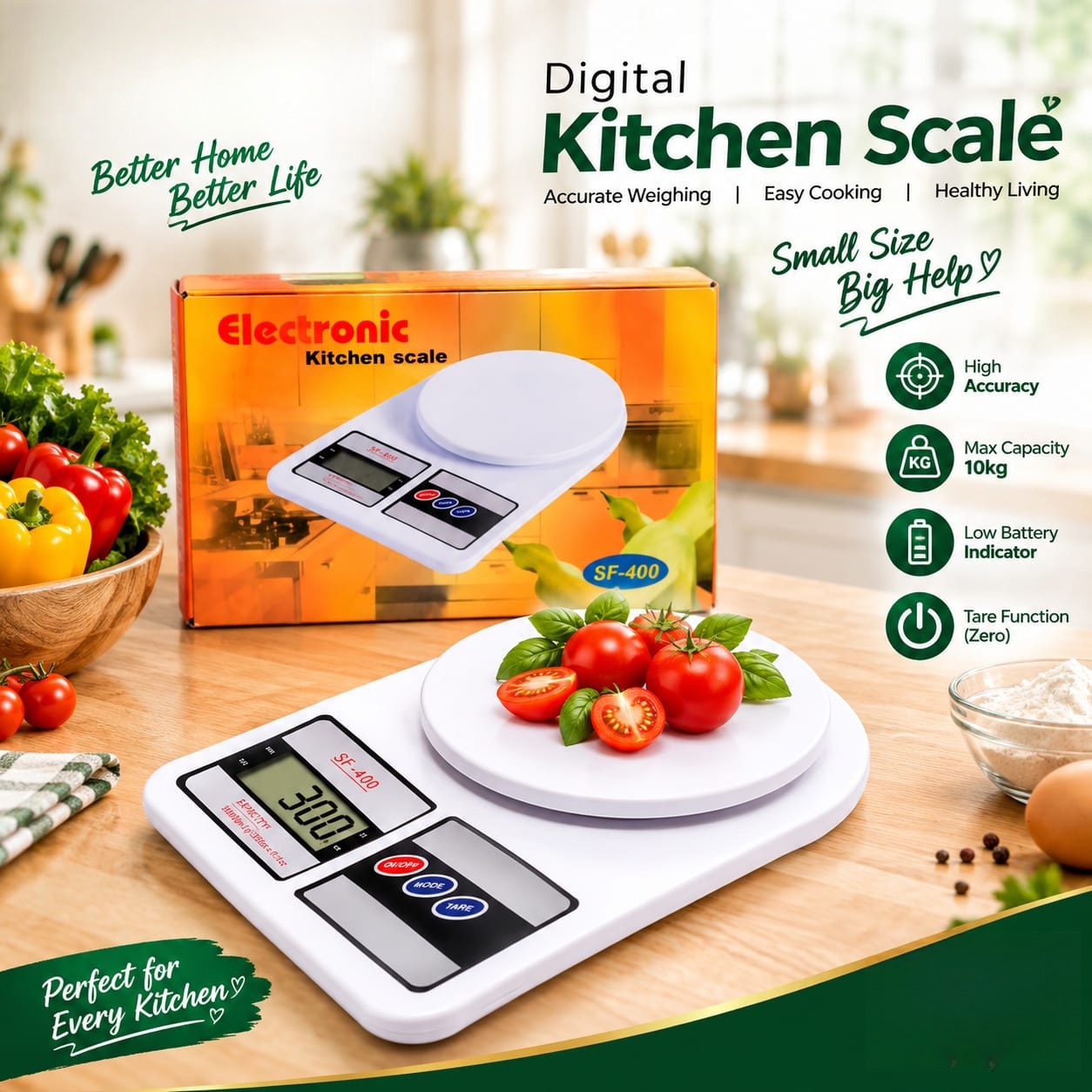 Digital Electronic Kitchen Scale SF-400 (10kg)