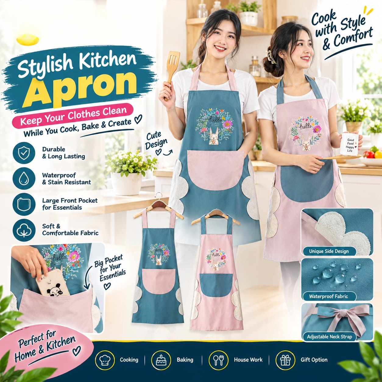 Stylish Waterproof Kitchen Apron