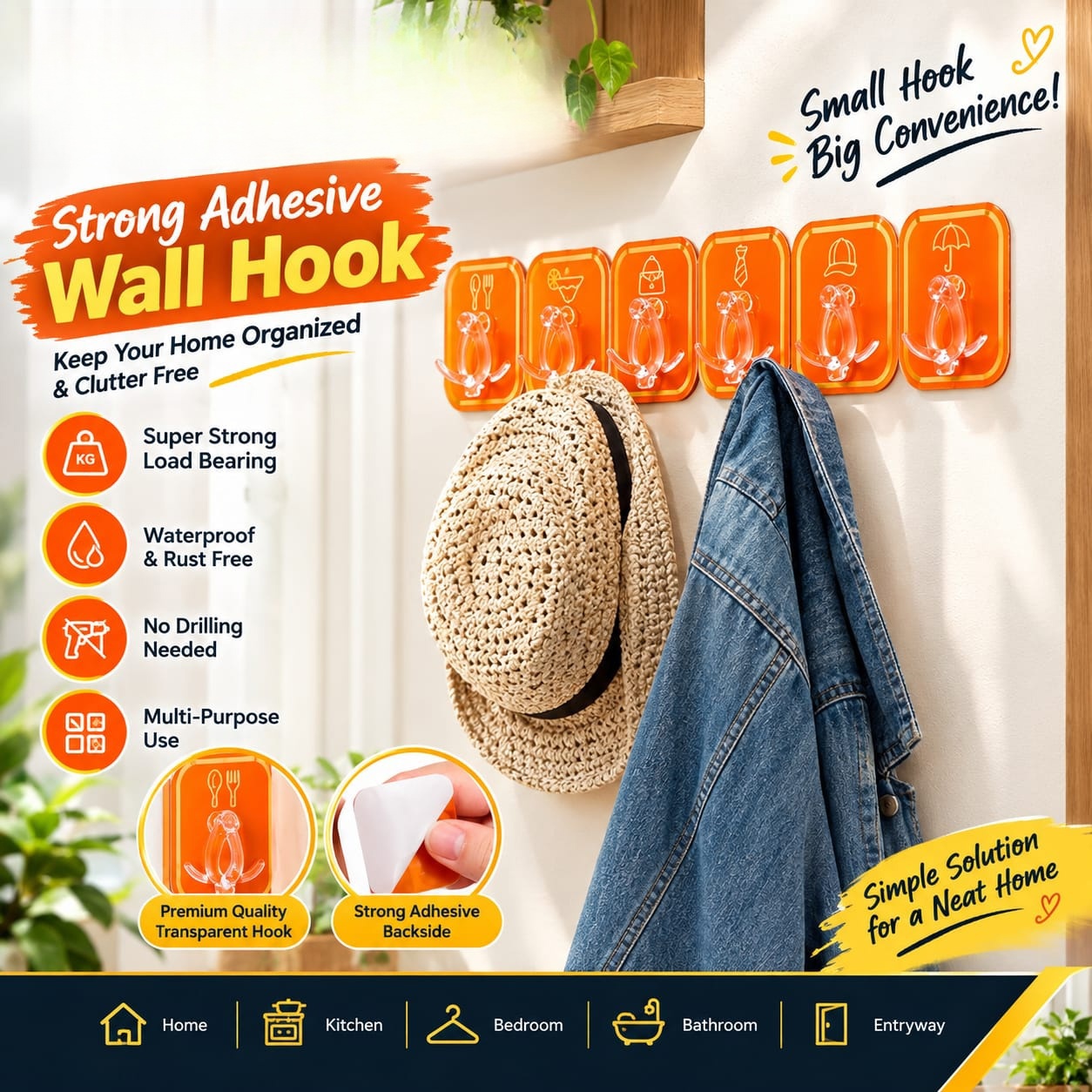 Strong Adhesive Wall Hooks