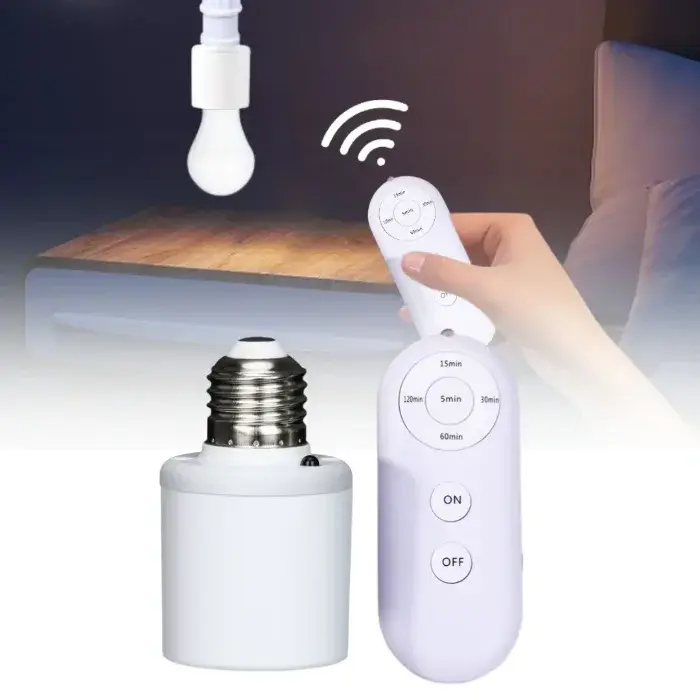 Smart E27 Light Socket with Remote - বিছানায় বসেই আলো অন/অফ ও টাইমার সেট করার রিমোট লাইট হোল্ডার